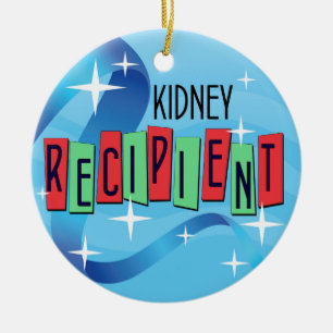 Customizable Kidney Recipient Christmas Ceramic Ornament