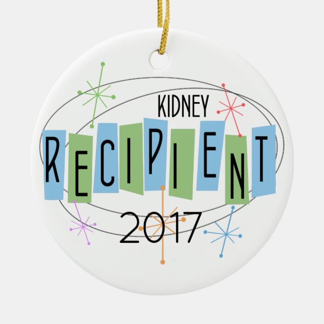 Customizable Kidney Recipient with Custom Photo Ceramic Ornament (Front)
