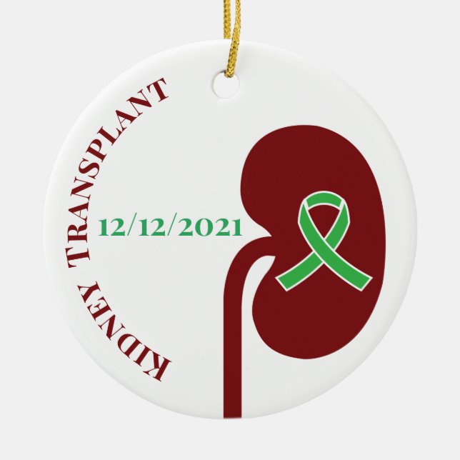 Customizable Kidney Transplant Ornament  (Front)