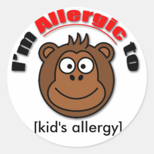 Customizable kids allergy sticker! classic round sticker