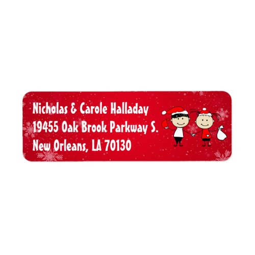 Customizable Kids and Adult Couples Christmas Label