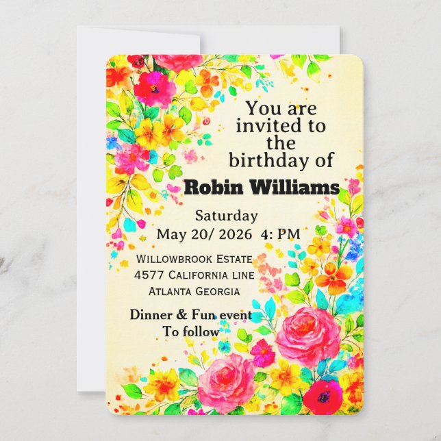 Customizable Kids Birthday Invitation | Editable  (Front)