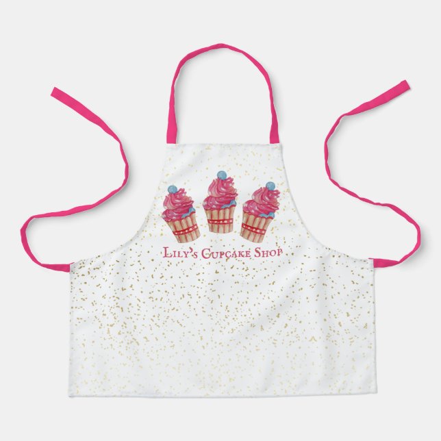 Customizable Kid's Cupcake Shop Apron (Front)