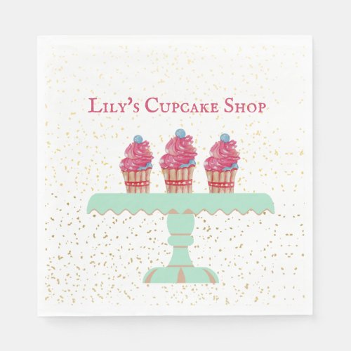 Customizable Kids Cupcake Shop Napkins