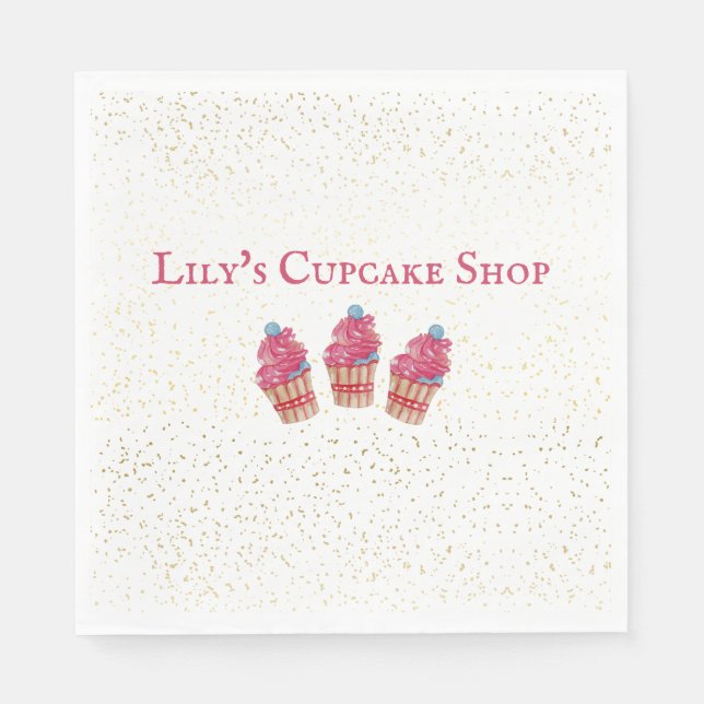 Customizable Kid's Cupcake Shop  Napkins (Front)