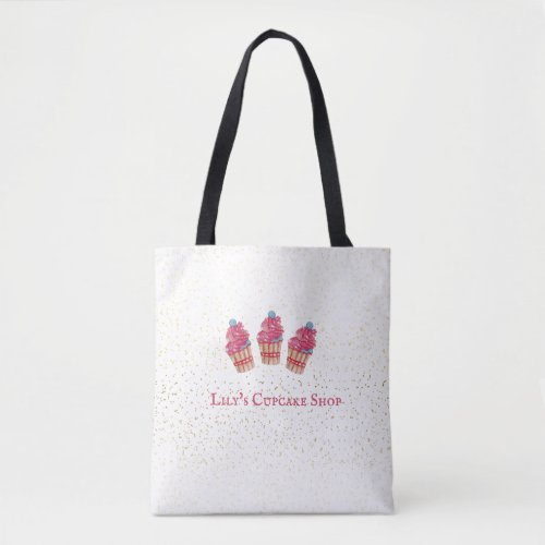 Customizable Kids Cupcake Shop Tote Bag