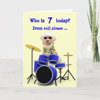 Customizable Kid's Drum Roll Birthday Card by myrtieshuman at Zazzle