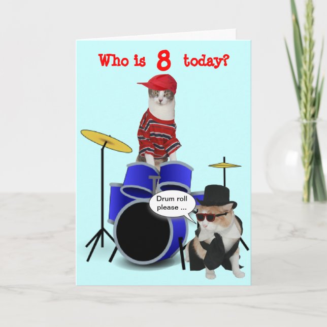 Customizable Kid's Drum Roll Birthday Card (Front)