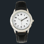 Customizable Kid's Watch<br><div class="desc">Customizable Kids Watch with Black numbers on White face. This watch is customizable. Add your own photo or artwork. Delete numbers for a minimalist style.</div>