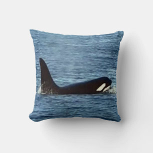 Customizable Killer Whale "Aquarius" Orca Throw Pillow
