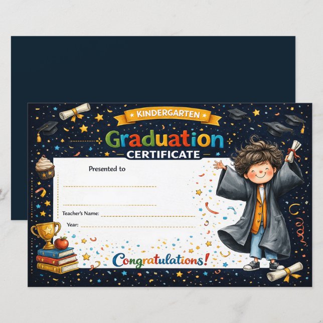 Customizable Kindergarten Graduation Keepsake (Front/Back)