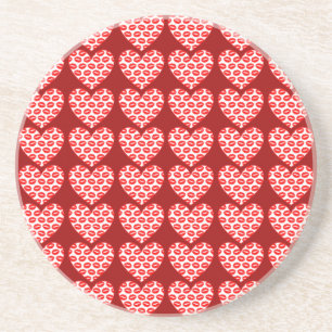 Customizable Kissy Lips Hearts Sandstone Coaster