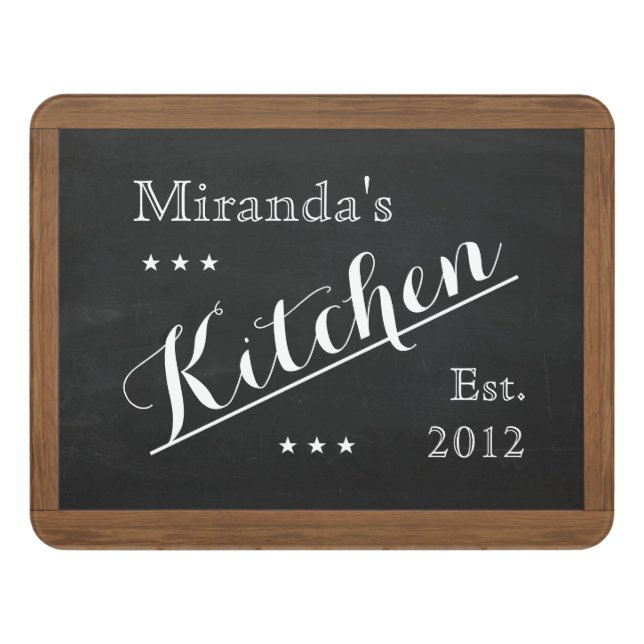 Customizable Kitchen Chalkboard Door Sign (Contemporary Front)