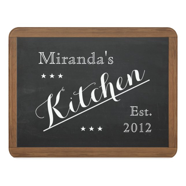 Customizable Kitchen Chalkboard Door Sign (Contemporary Front)