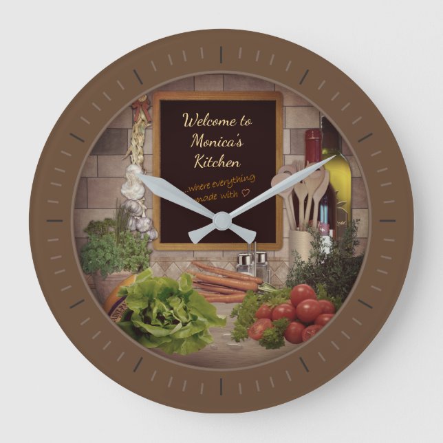 (Customizable) Kitchen Clock with your Name (Front)