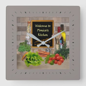 (customizable) Kitchen Clock With Your Name by aura2000 at Zazzle