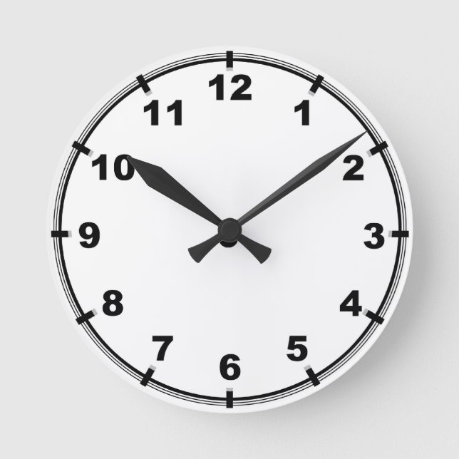 Customizable Kitchen Wall Clock with Numbers (Front)
