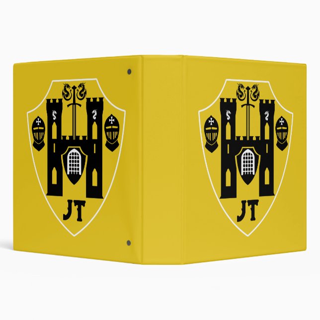 Customizable Knights Shield 3 Ring Binder (Background)