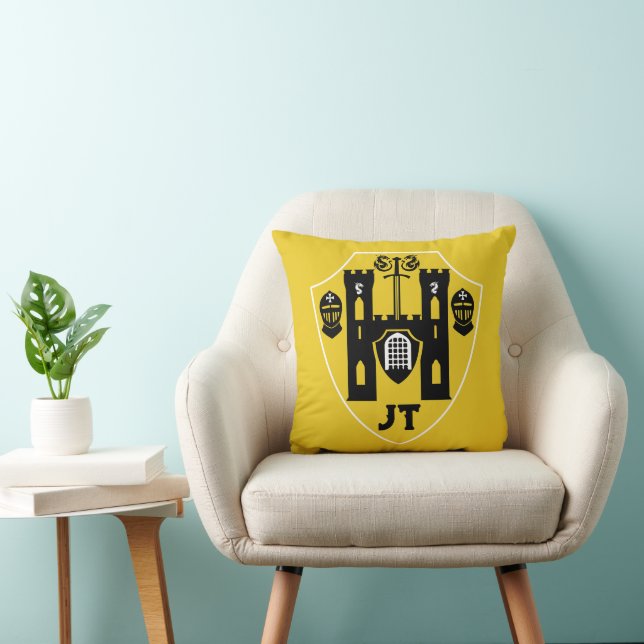 Customizable Knights Shield Throw Pillow (Chair)