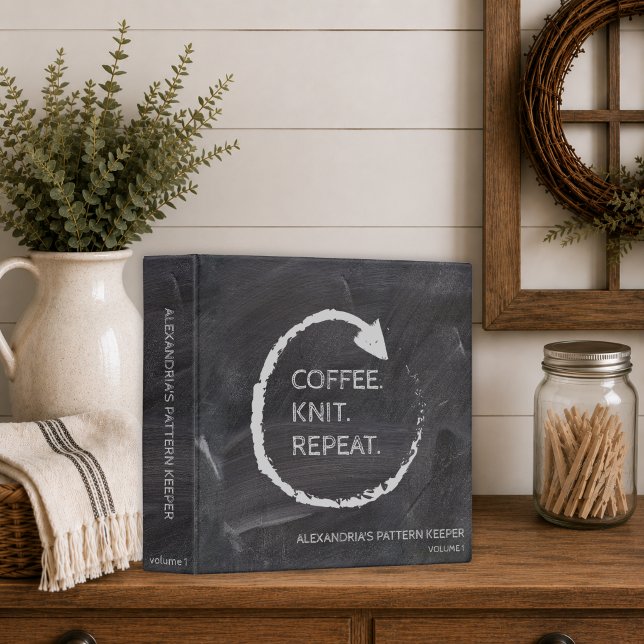 Customizable Knitting Pattern Keeper 3 Ring Binder (Creator Uploaded)