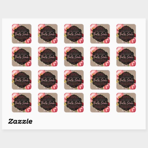 Customizable Kraft Floral Bath Soak Label Zazzle 9813