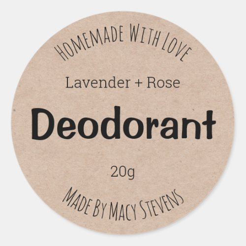 Customizable Label For Deodorant