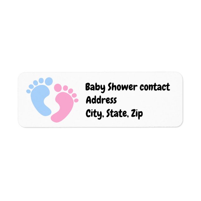 Customizable label for gender reveal baby shower (Front)