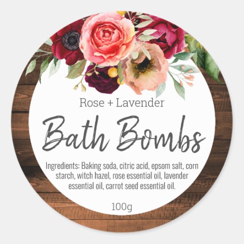 Customizable Label For Handmade Bath Bomb