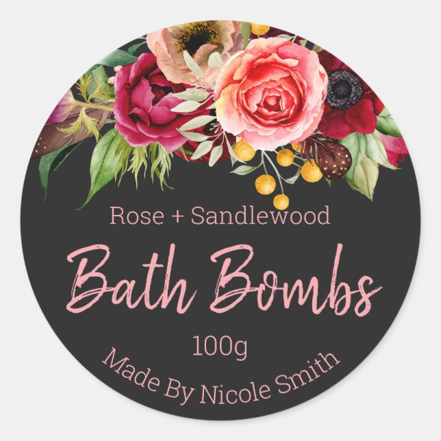 Customizable Label For Handmade Bath Bomb (Front)