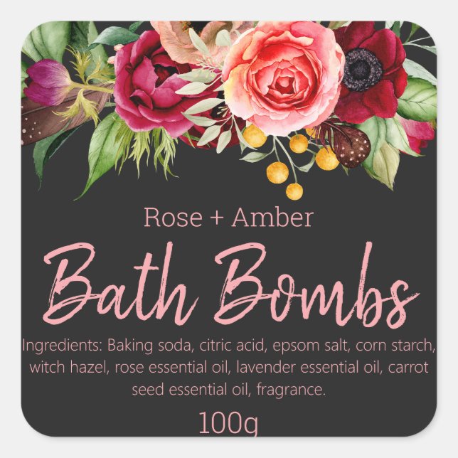 Customizable Label For Handmade Bath Bombs (Front)