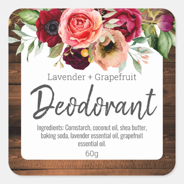Customizable Label For Handmade Deodorant (Front)