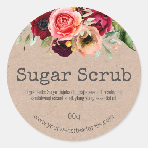 Customizable Label For Handmade Sugar Scrub