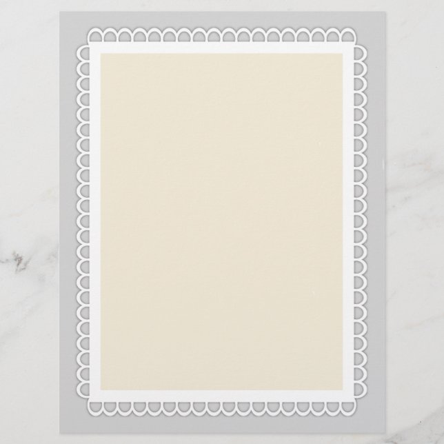 Customizable Lace Border Stationery (8.5x11) (Front)