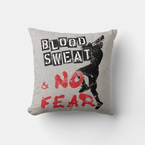 Customizable Lacrosse Blood Sweat  No Fear Pillow