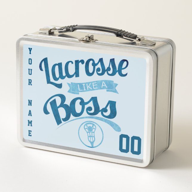 Customizable Lacrosse Like A Boss Lunch Box (Front)