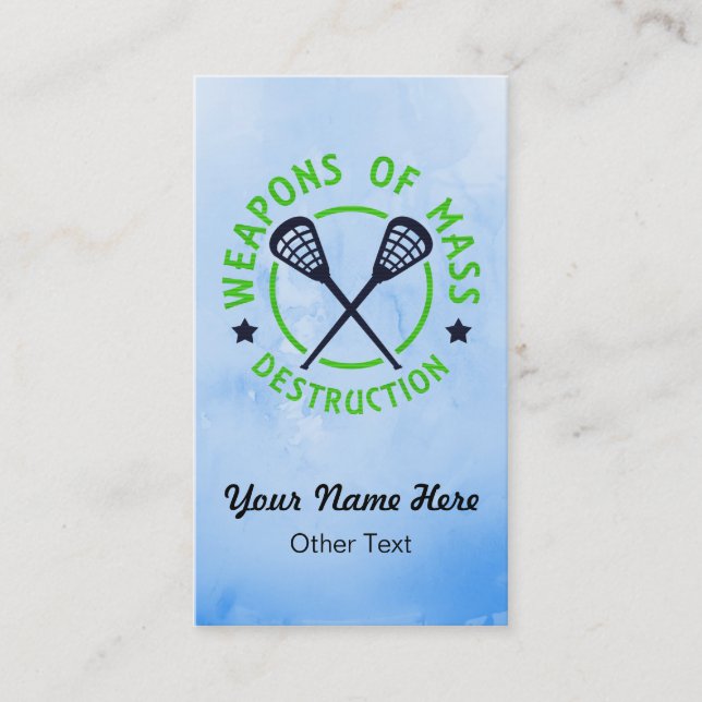 Customizable Lacrosse Weapons Business Cards (Front)