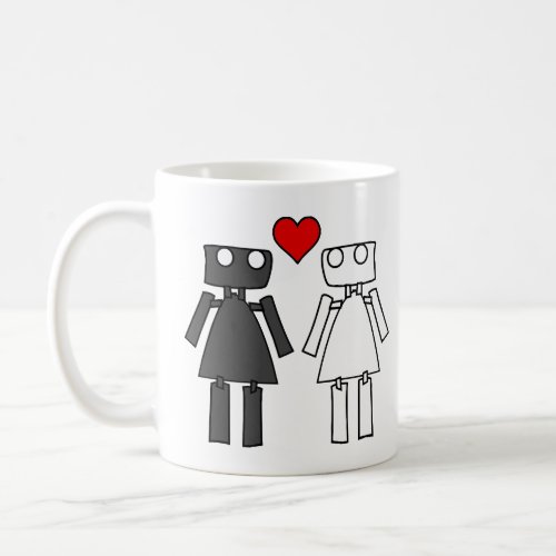 Customizable Lady Bots in Love  Coffee Mug