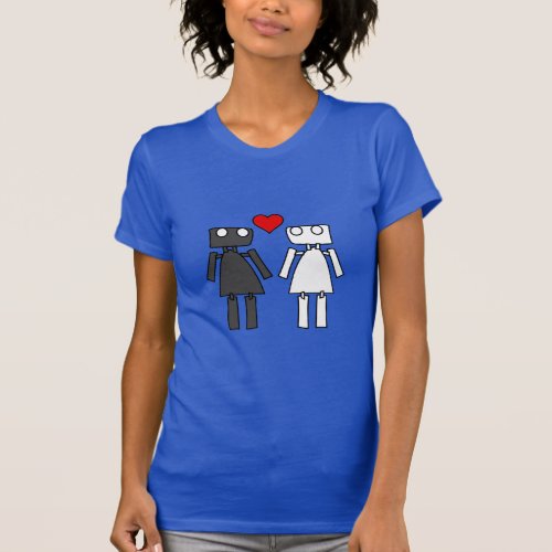 Customizable Lady Bots in Love  T_Shirt