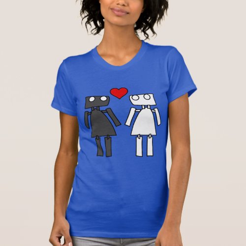 Customizable Lady Bots in Love  T_Shirt