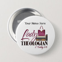 Customizable "Lady Theologian" Round Button