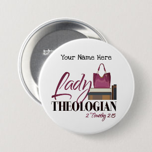 Customizable "Lady Theologian" Round Button
