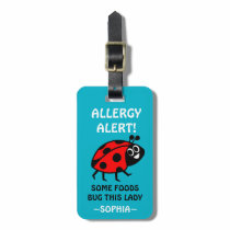 Customizable Ladybug Food Allergy Medical Alert Bag Tag