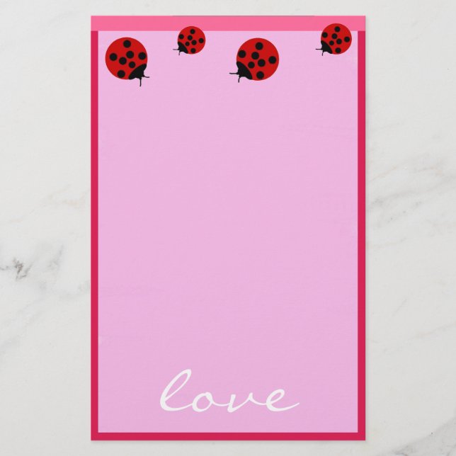 Customizable Ladybug Stationery (Front)