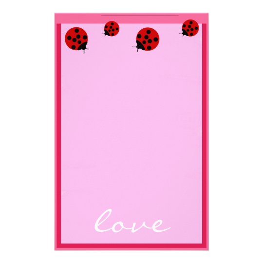 Customizable Ladybug Stationery