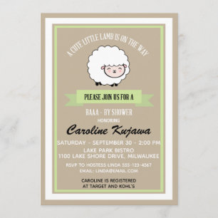 Customizable Lamb Baby Shower Invitation