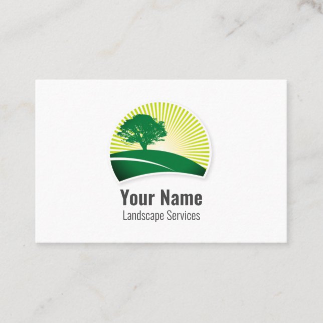 Customizable landscaper lawn care business card (Front)