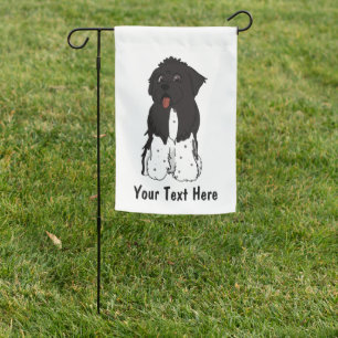 Customizable Landseer 1 sitting newfoundland Garden Flag