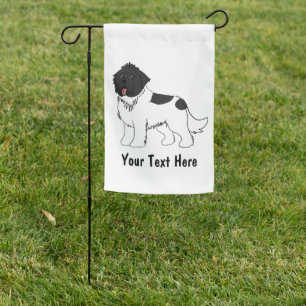 Customizable Landseer 1 Standing Newfoundland Garden Flag