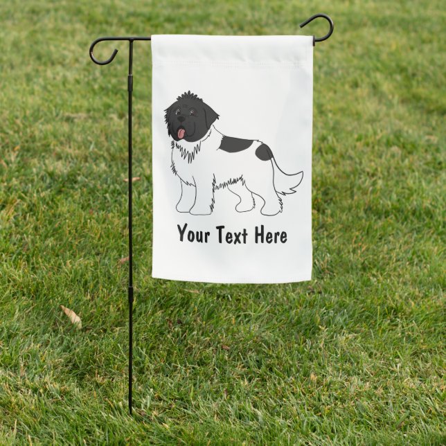 Customizable Landseer 1 Standing Newfoundland Garden Flag (In SItu)