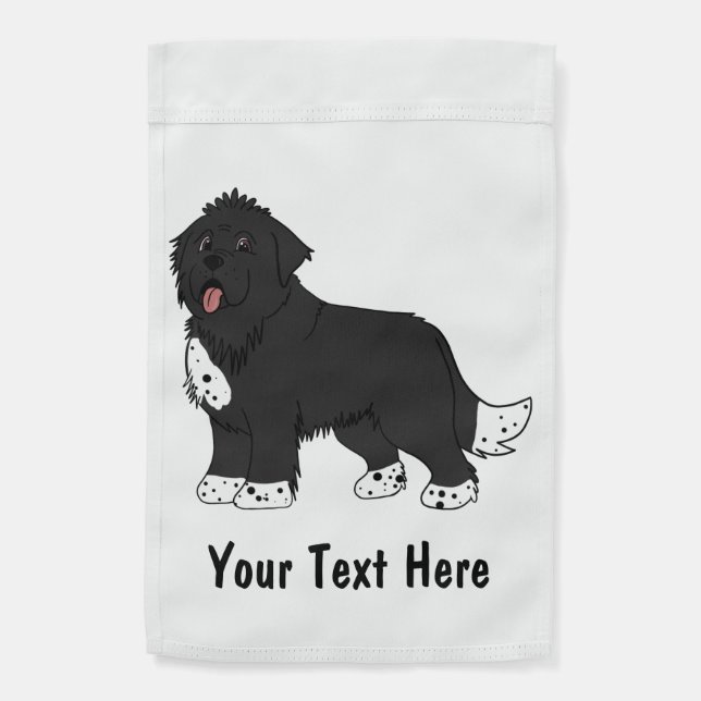 Customizable Landseer 2 Newfoundland Garden Flag (Back)